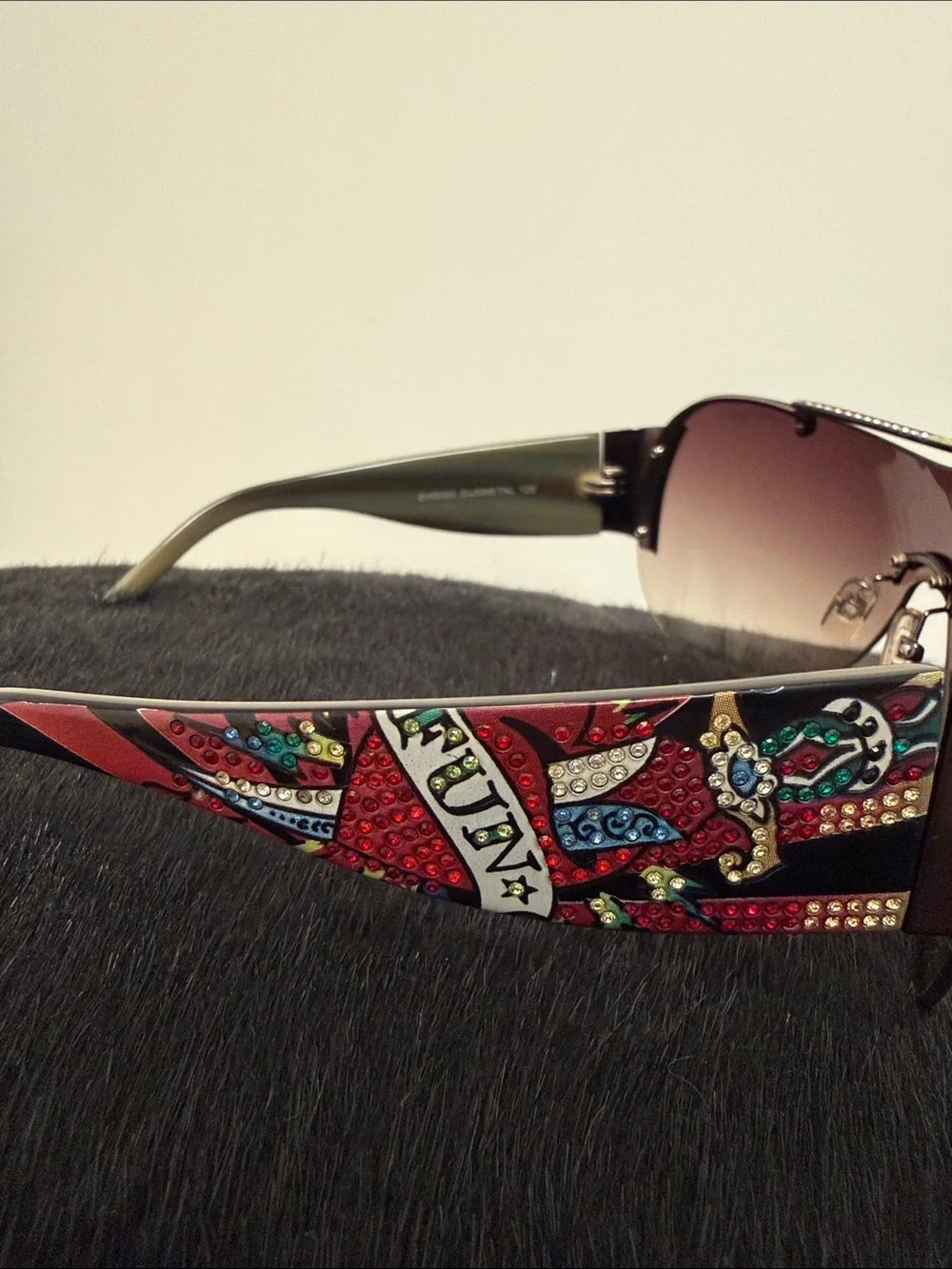 Ed Hardy Vintage Embellished Sunglasses
